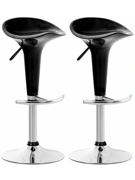 Juego de 2 taburetes de bar Saddle, negro