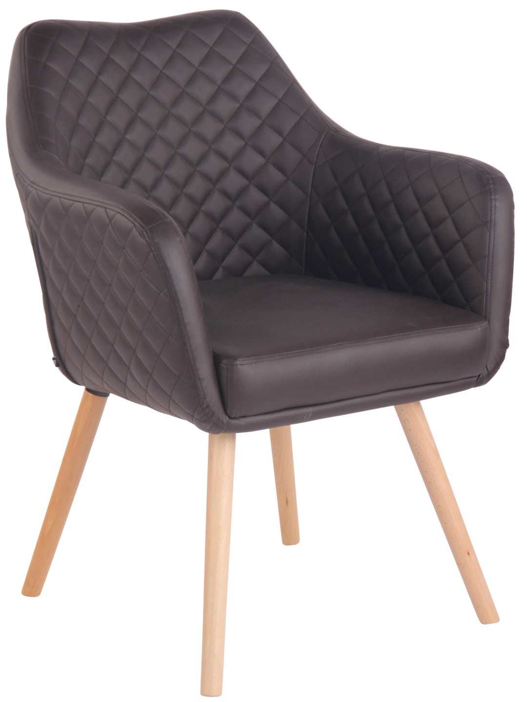 Silla de comedor Gent cuero sintético natura, marrón oscuro