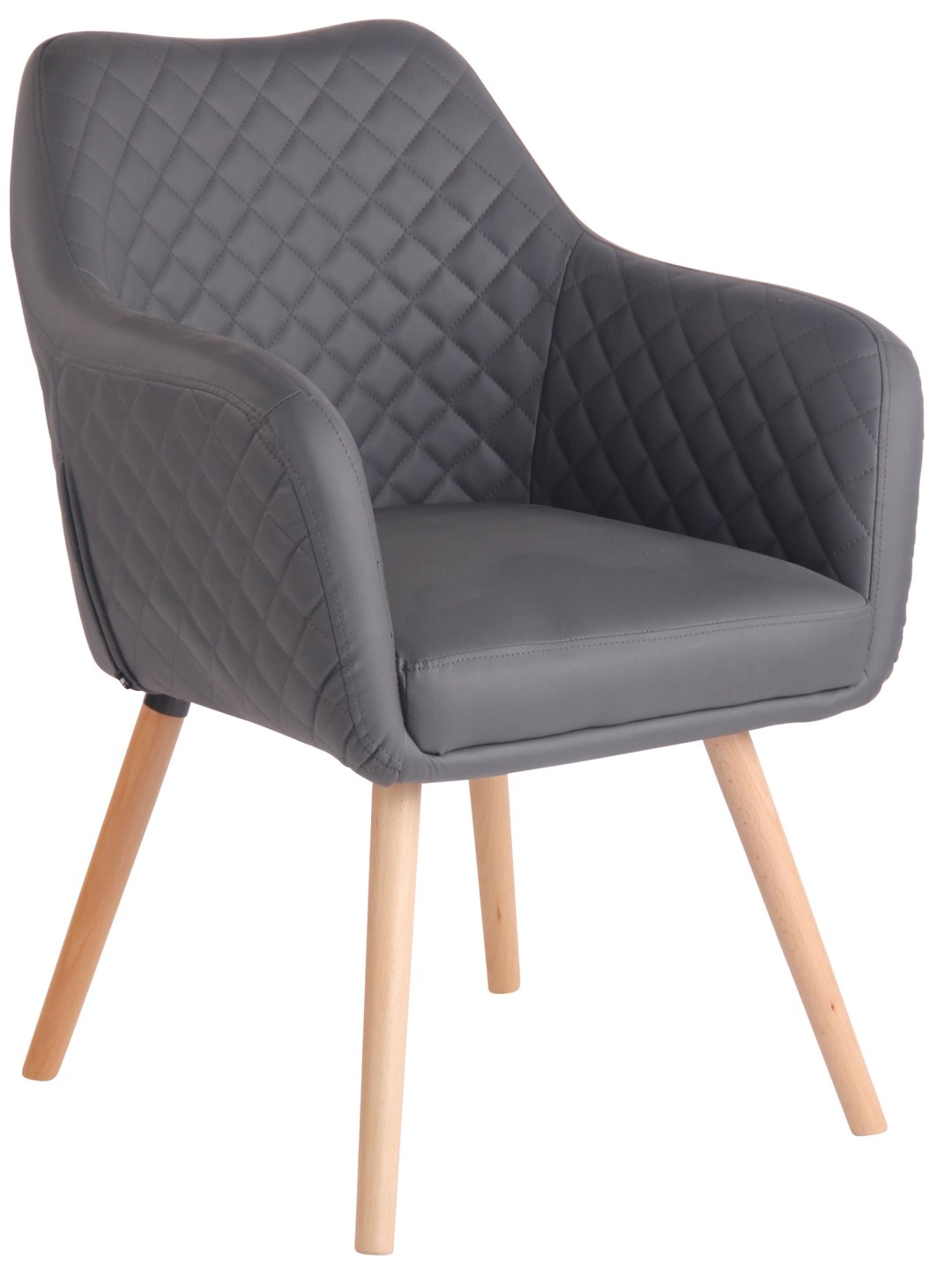 Silla de comedor Gent cuero sintético natura, gris
