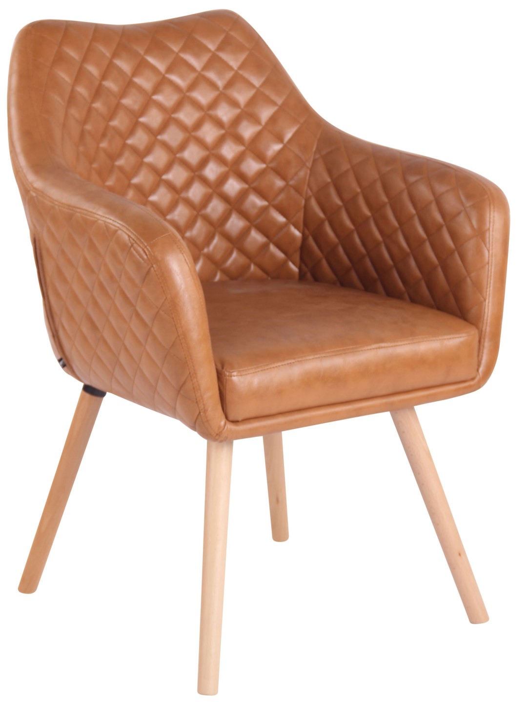 Silla de comedor Gent cuero sintético natura, marrón claro