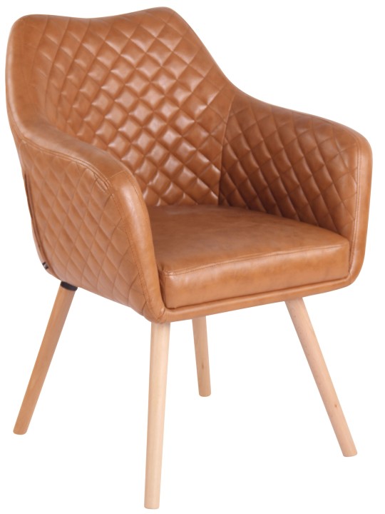 Silla de comedor Gent cuero sintético natura, marrón claro Silla de comedor Gent cuero sintético natura, marrón claro