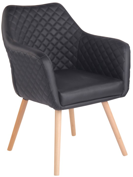 Silla de comedor Gent cuero sintético natura, negro Silla de comedor Gent cuero sintético natura, negro