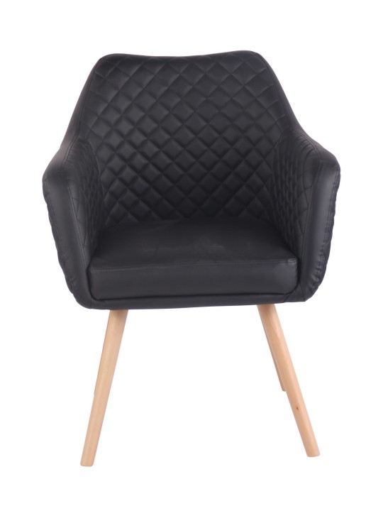 Silla de comedor Gent cuero sintético natura, negro Silla de comedor Gent cuero sintético natura, negro