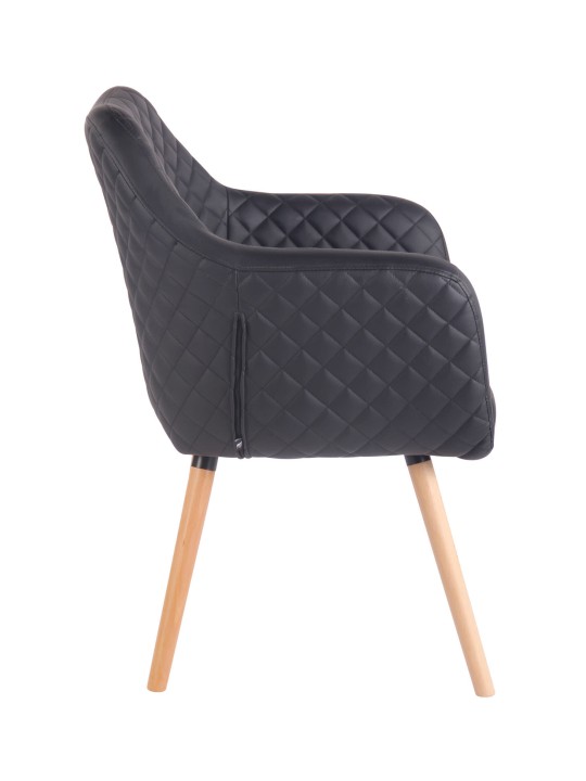 Silla de comedor Gent cuero sintético natura, negro Silla de comedor Gent cuero sintético natura, negro