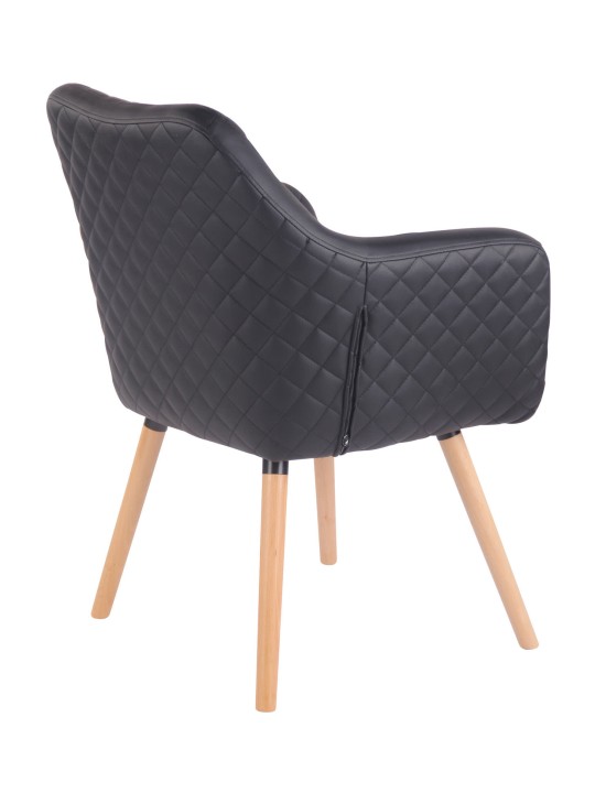 Silla de comedor Gent cuero sintético natura, negro Silla de comedor Gent cuero sintético natura, negro