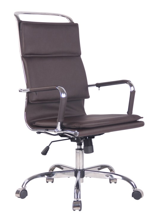 Silla de oficina Bedford piel sintética, café