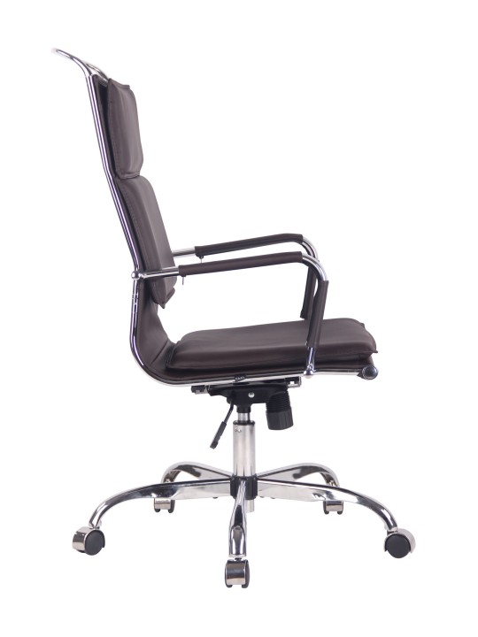 Silla de oficina Bedford piel sintética, café