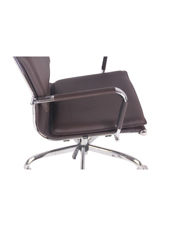 Silla de oficina Bedford piel sintética, café