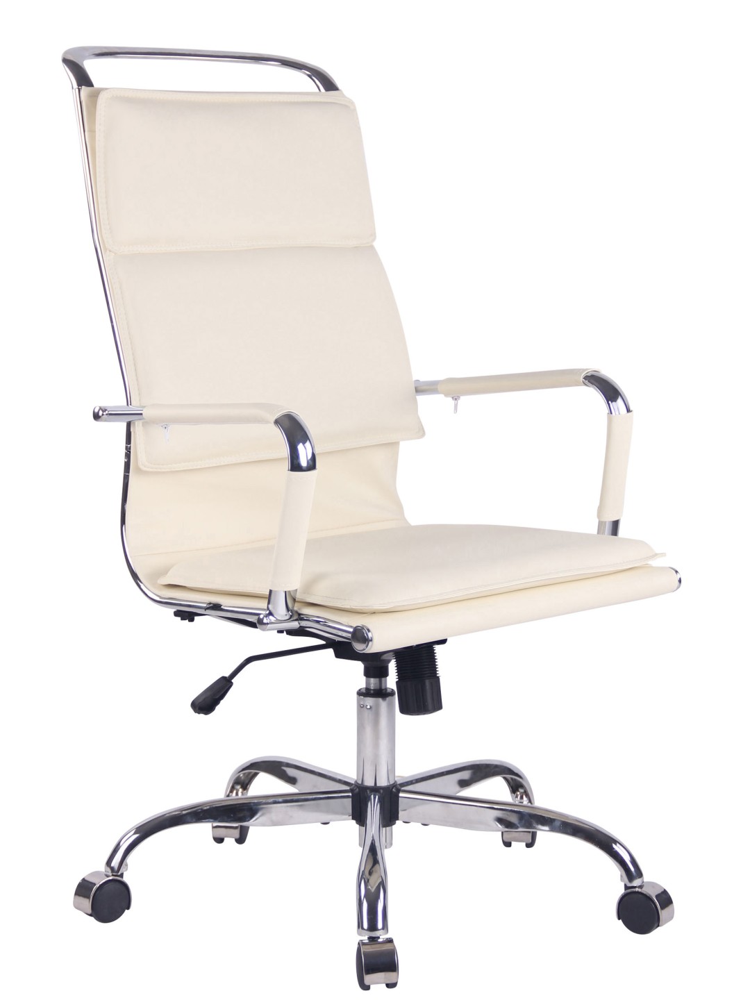 Silla de oficina Bedford piel sintética, crema