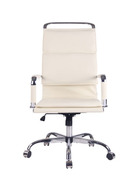 Silla de oficina Bedford piel sintética, crema