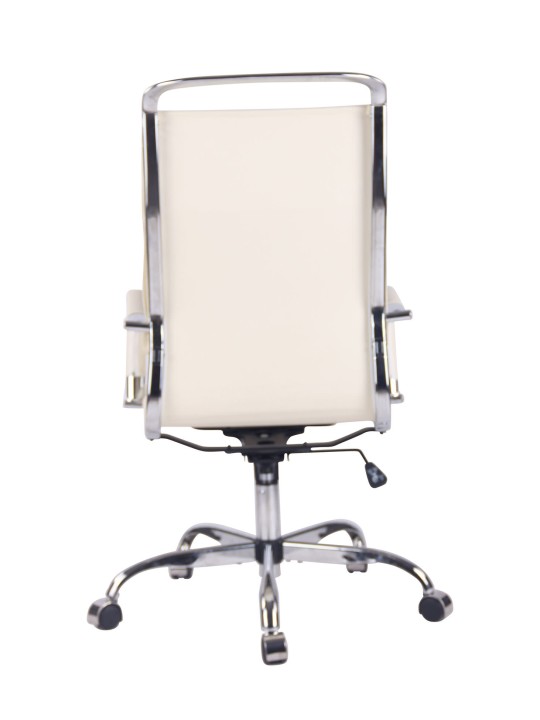 Silla de oficina Bedford piel sintética, crema