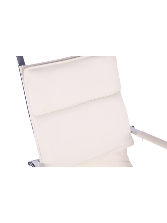 Silla de oficina Bedford piel sintética, crema