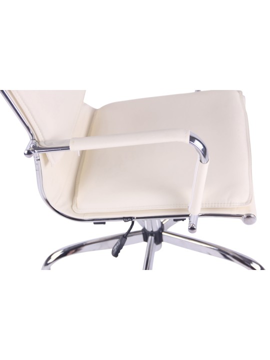 Silla de oficina Bedford piel sintética, crema