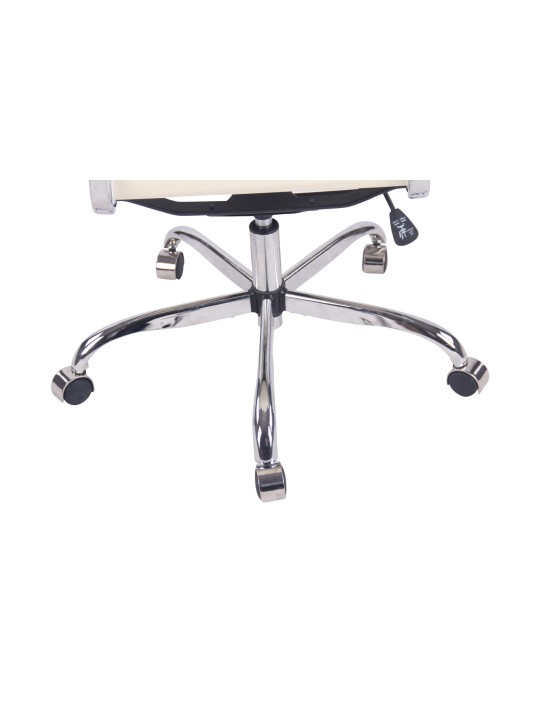 Silla de oficina Bedford piel sintética, crema