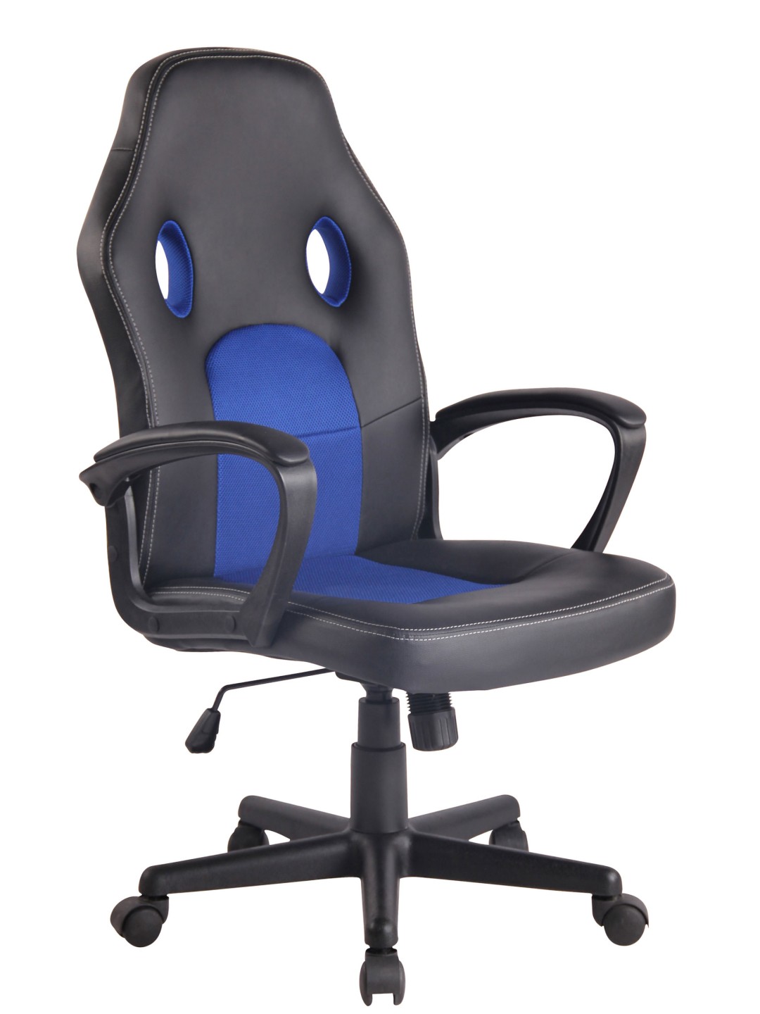 Silla de oficina Elbing, negro/azul
