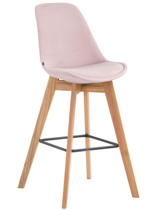 Taburete de bar Metz terciopelo natural, rosa