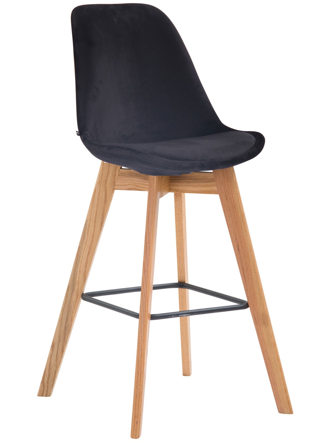 Taburete de bar Metz terciopelo natural, negro