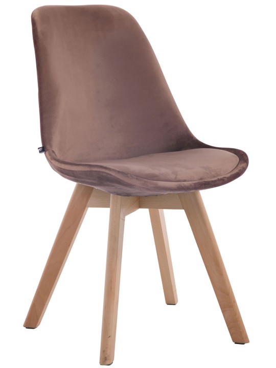 Silla de visita Borneo V2 terciopelo natural, marrón