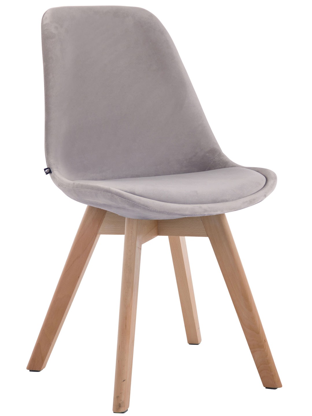 Silla de visita Borneo V2 terciopelo natural, gris