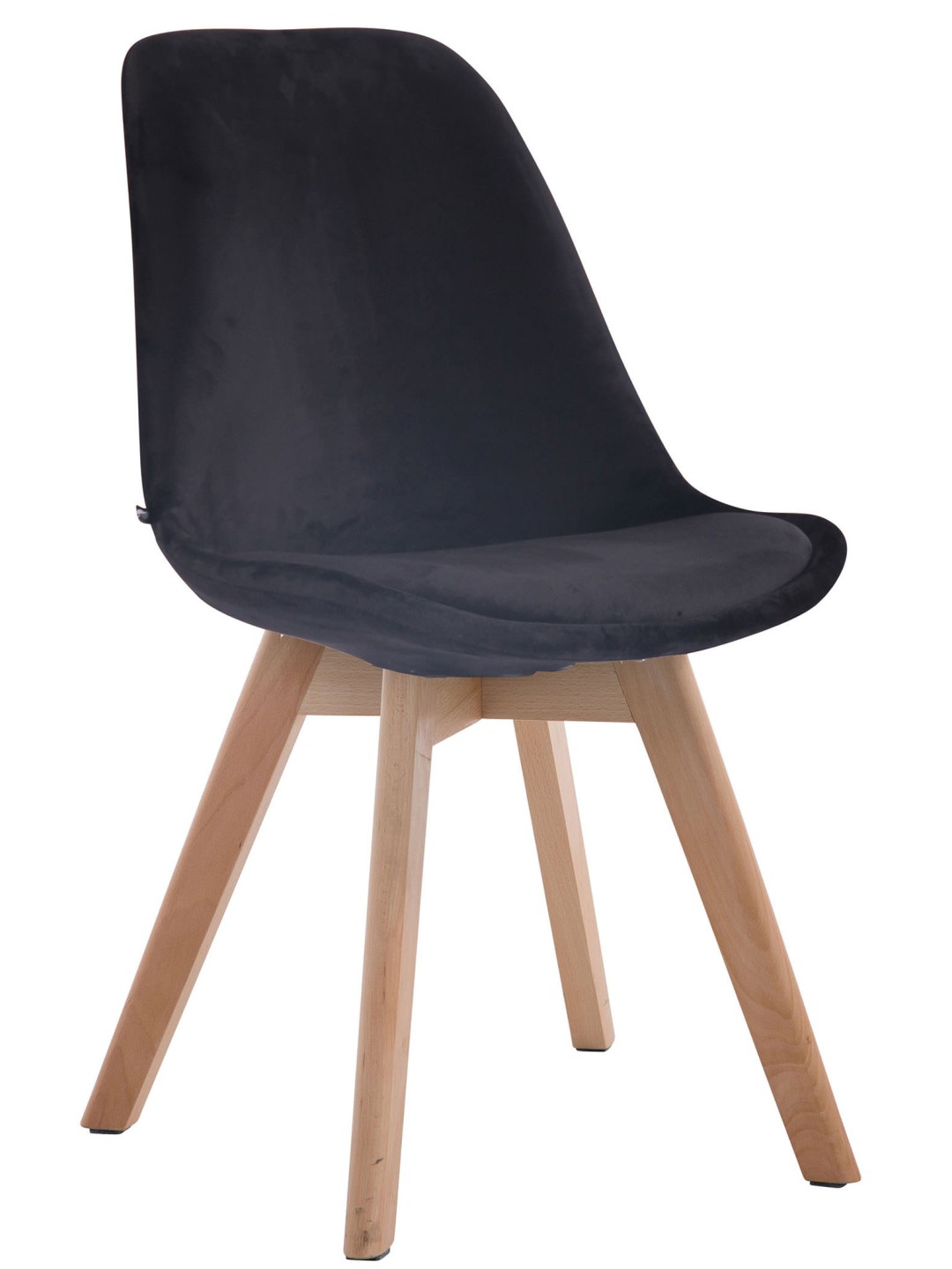 Silla de visita Borneo V2 terciopelo natural, negro