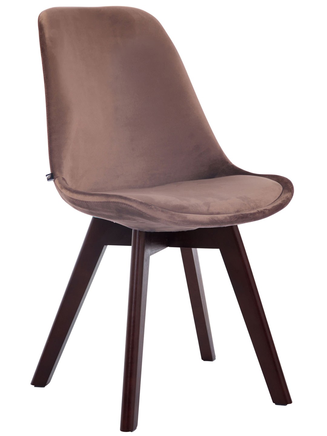 Silla de visita Borneo V2 terciopelo nogal, marrón