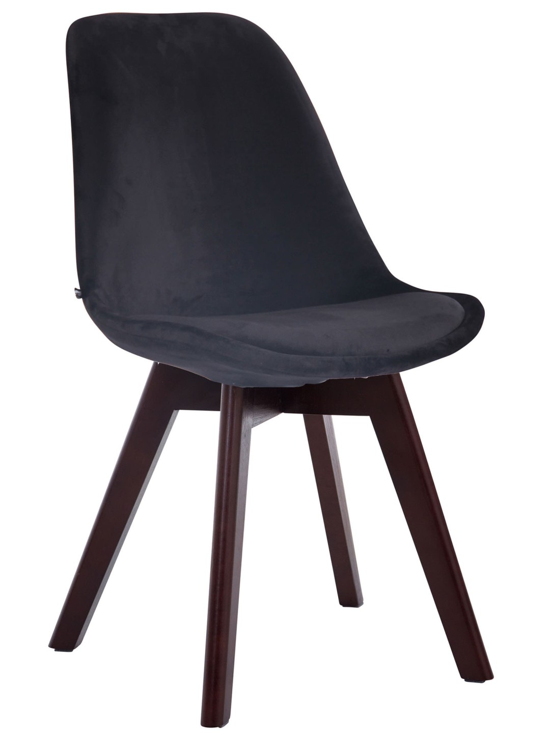 Silla de visita Borneo V2 terciopelo nogal, negro