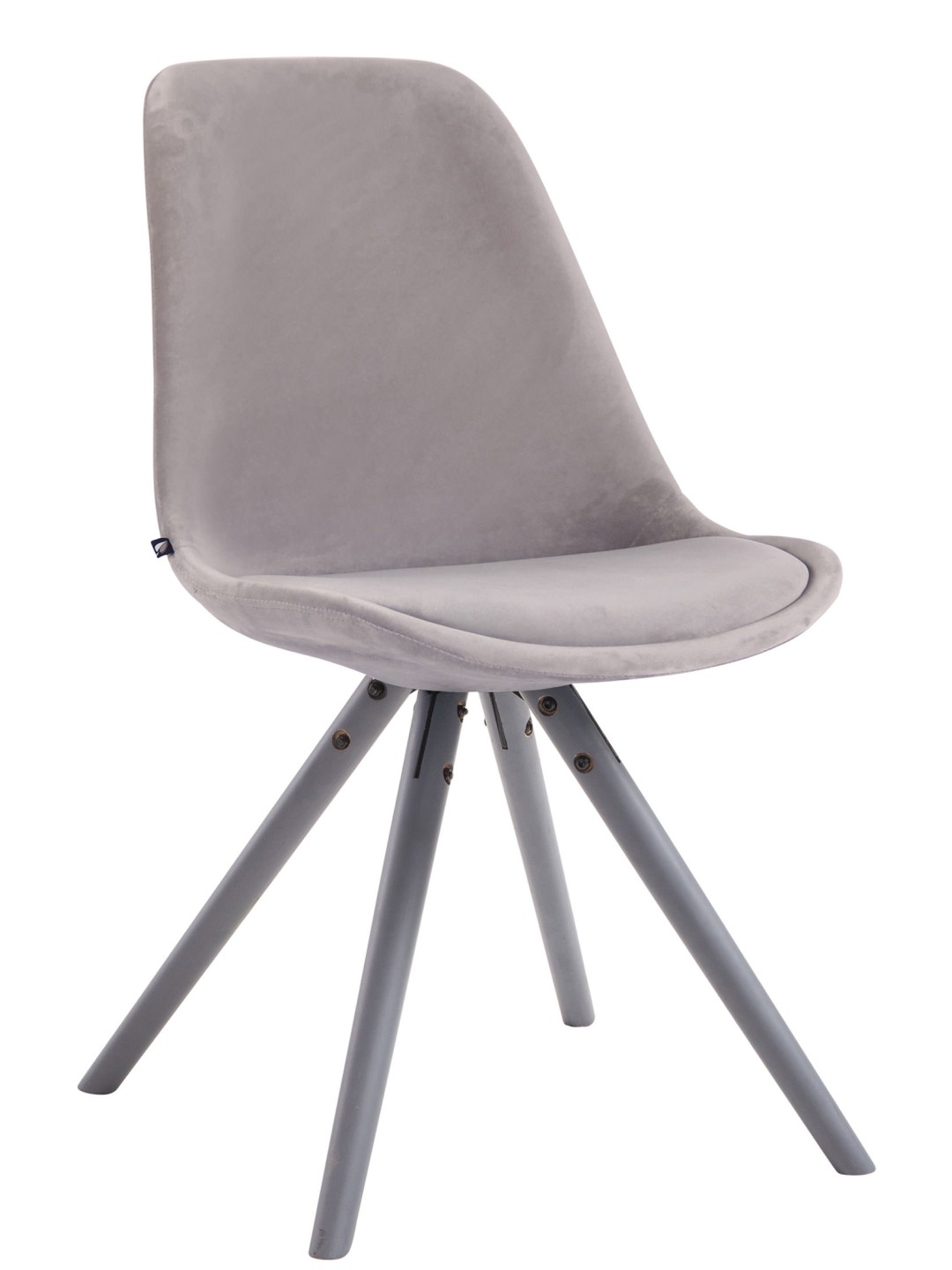 Silla de visita Toulouse terciopelo redonda, gris