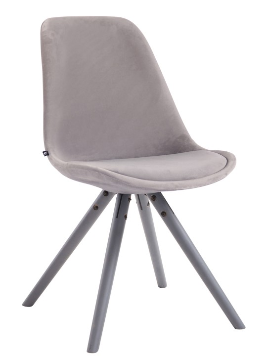 Silla de visita Toulouse terciopelo redonda, gris Silla de visita Toulouse terciopelo redonda, gris