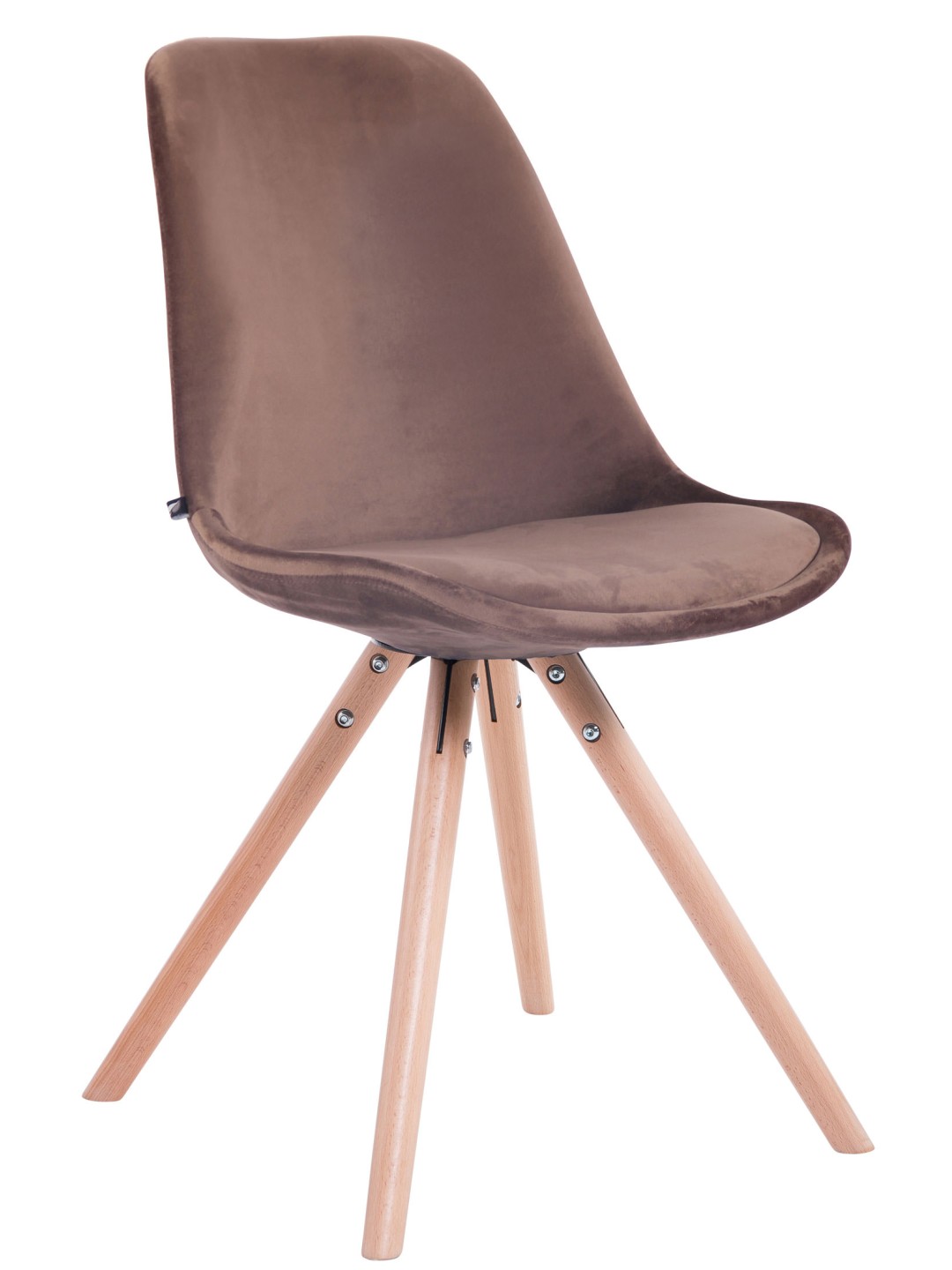 Silla de visita Toulouse terciopelo redonda natural, marrón