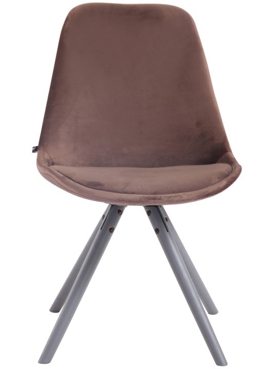 Silla de visita Toulouse terciopelo redonda gris, marrón