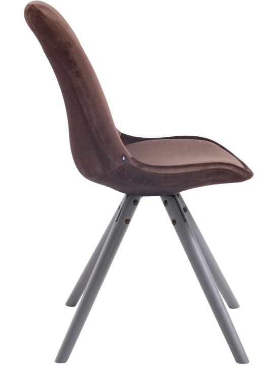 Silla de visita Toulouse terciopelo redonda gris, marrón