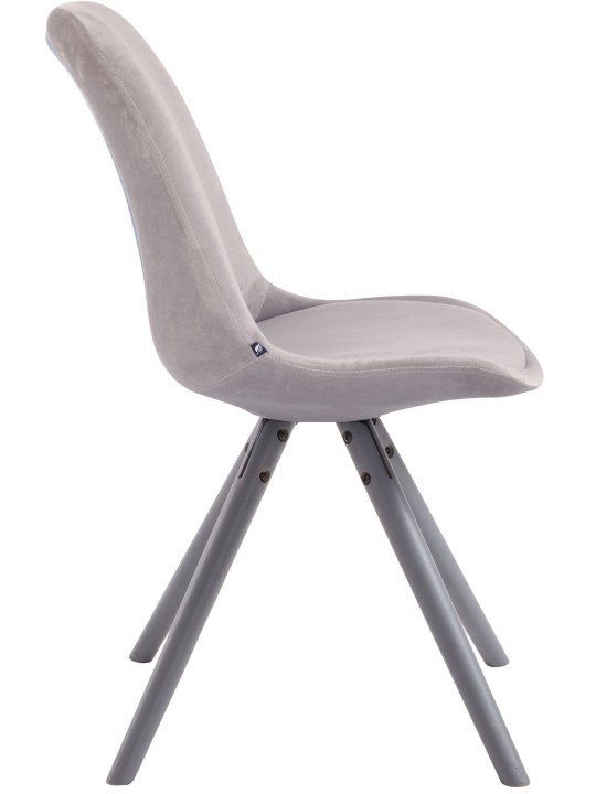 Silla de visita Toulouse terciopelo redonda, gris Silla de visita Toulouse terciopelo redonda, gris