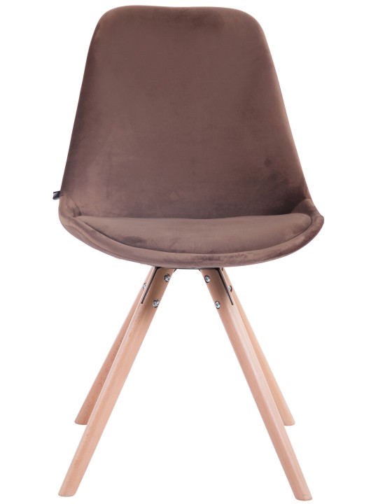 Silla de visita Toulouse terciopelo redonda natural, marrón