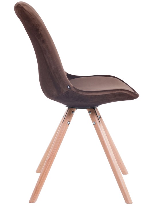 Silla de visita Toulouse terciopelo redonda natural, marrón