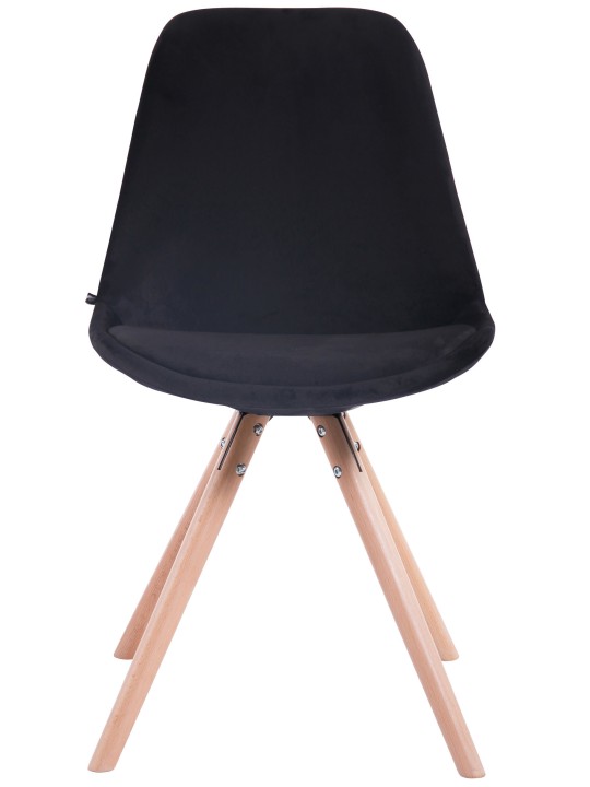 Silla de visita Toulouse terciopelo redonda natural, negro