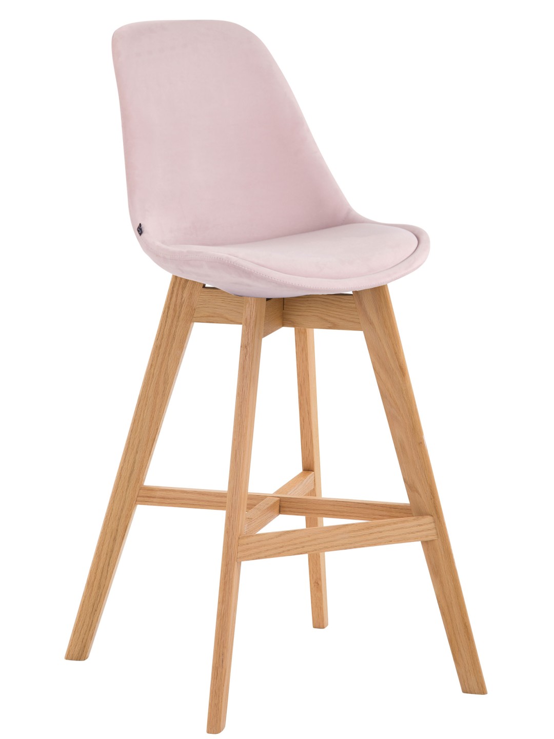 Taburete de bar Cannes terciopelo natural, rosa