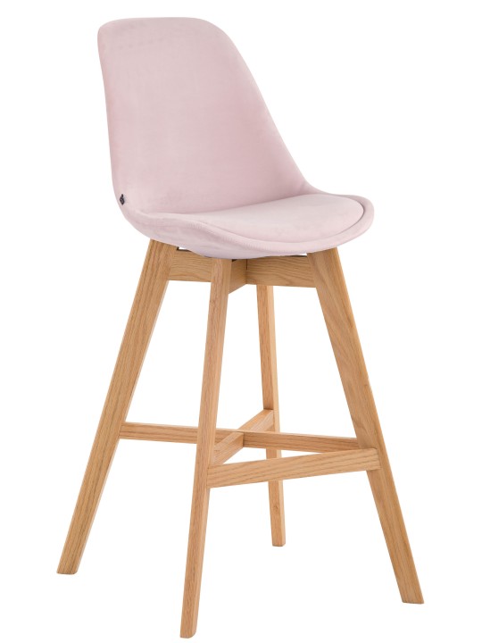 Taburete de bar Cannes terciopelo natural, rosa