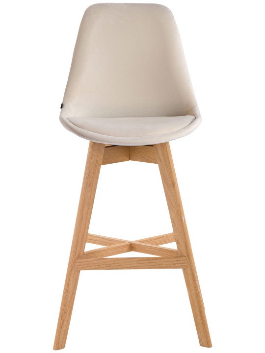 Taburete de bar Cannes terciopelo natural, crema Taburete de bar Cannes terciopelo natural, crema