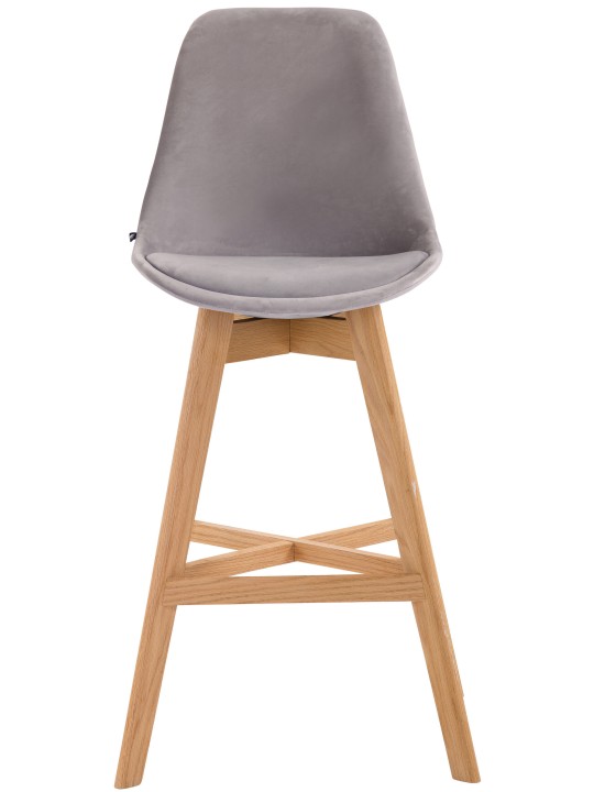 Taburete de bar Cannes terciopelo natural, gris
