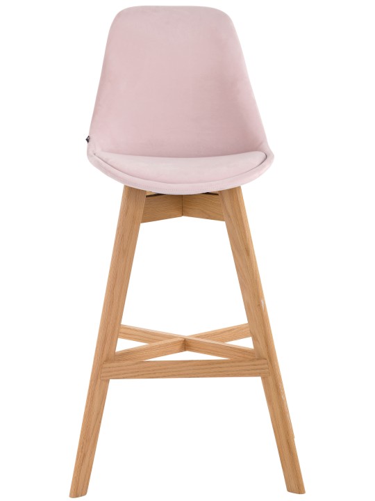 Taburete de bar Cannes terciopelo natural, rosa