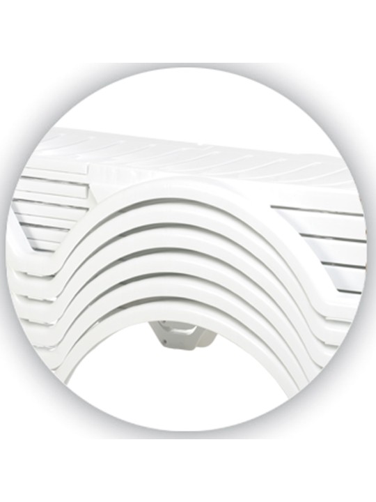 Juego de 10 tumbonas Aqua, blanco Juego de 10 tumbonas Aqua, blanco