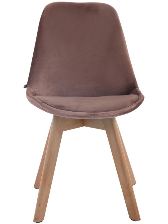 Silla de visita Borneo V2 terciopelo natural, marrón