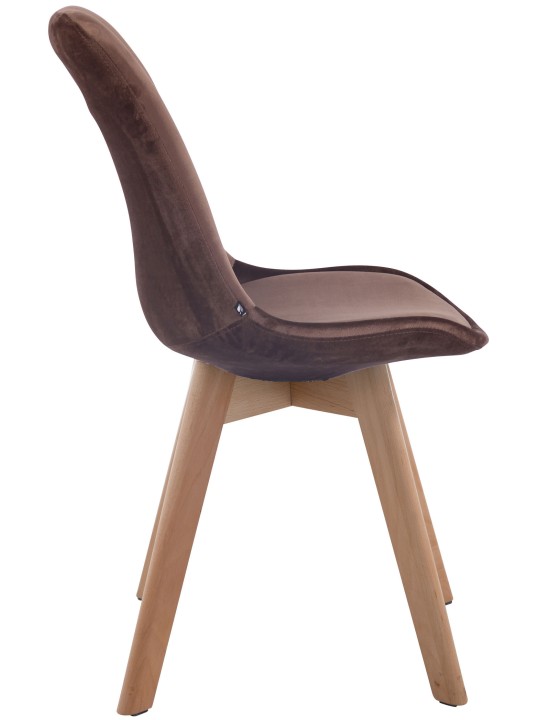 Silla de visita Borneo V2 terciopelo natural, marrón