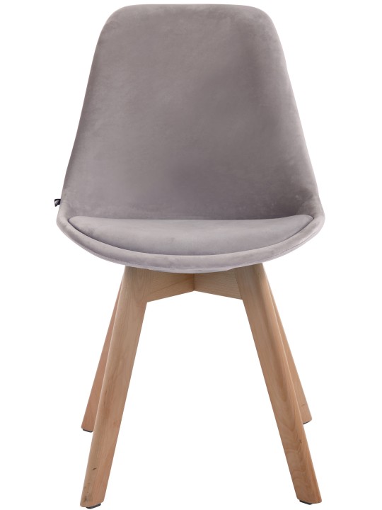 Silla de visita Borneo V2 terciopelo natural, gris