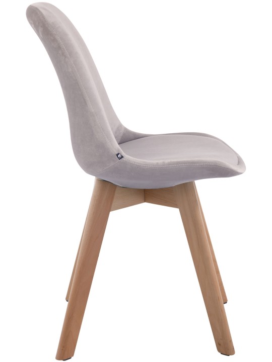 Silla de visita Borneo V2 terciopelo natural, gris