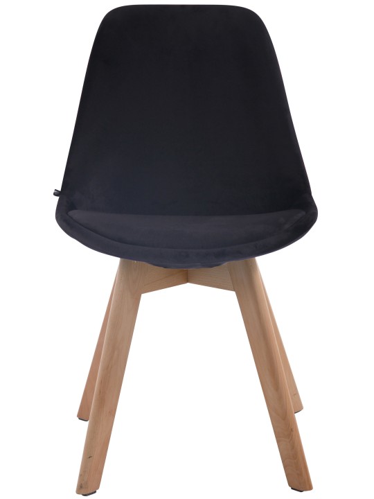 Silla de visita Borneo V2 terciopelo natural, negro