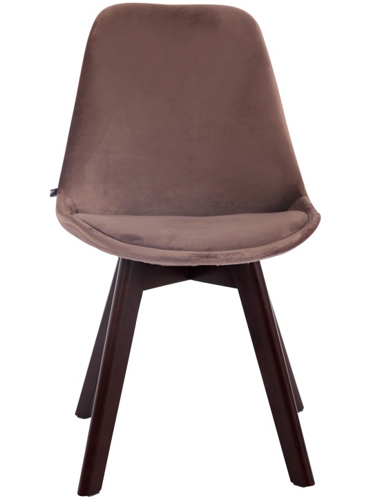 Silla de visita Borneo V2 terciopelo nogal, marrón