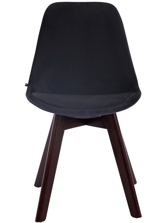 Silla de visita Borneo V2 terciopelo nogal, negro