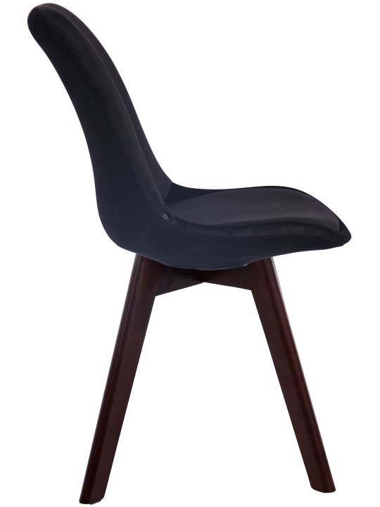Silla de visita Borneo V2 terciopelo nogal, negro