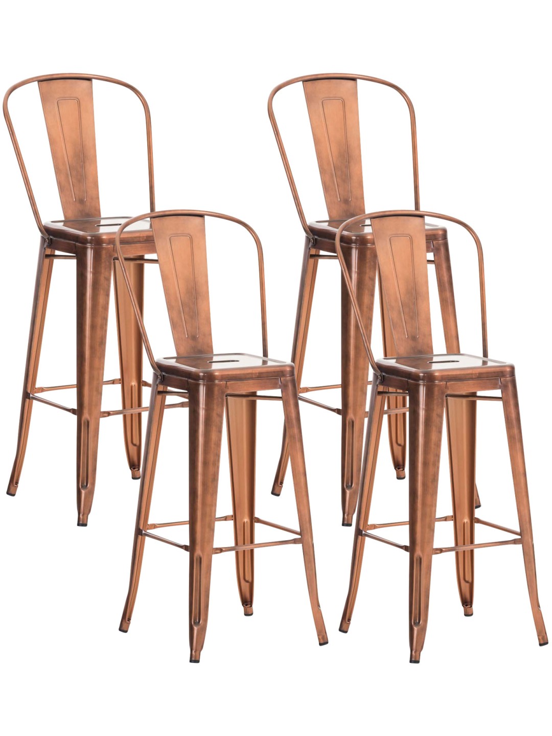 Juego de 4 taburetes de bar Aiden, cobre